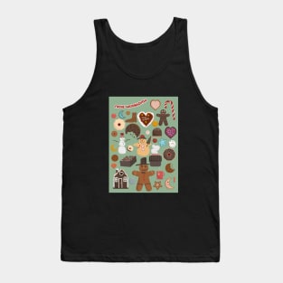 Cute Christmas Postcards - Cute Christmas Illustration - christmas cookies illustration Tank Top